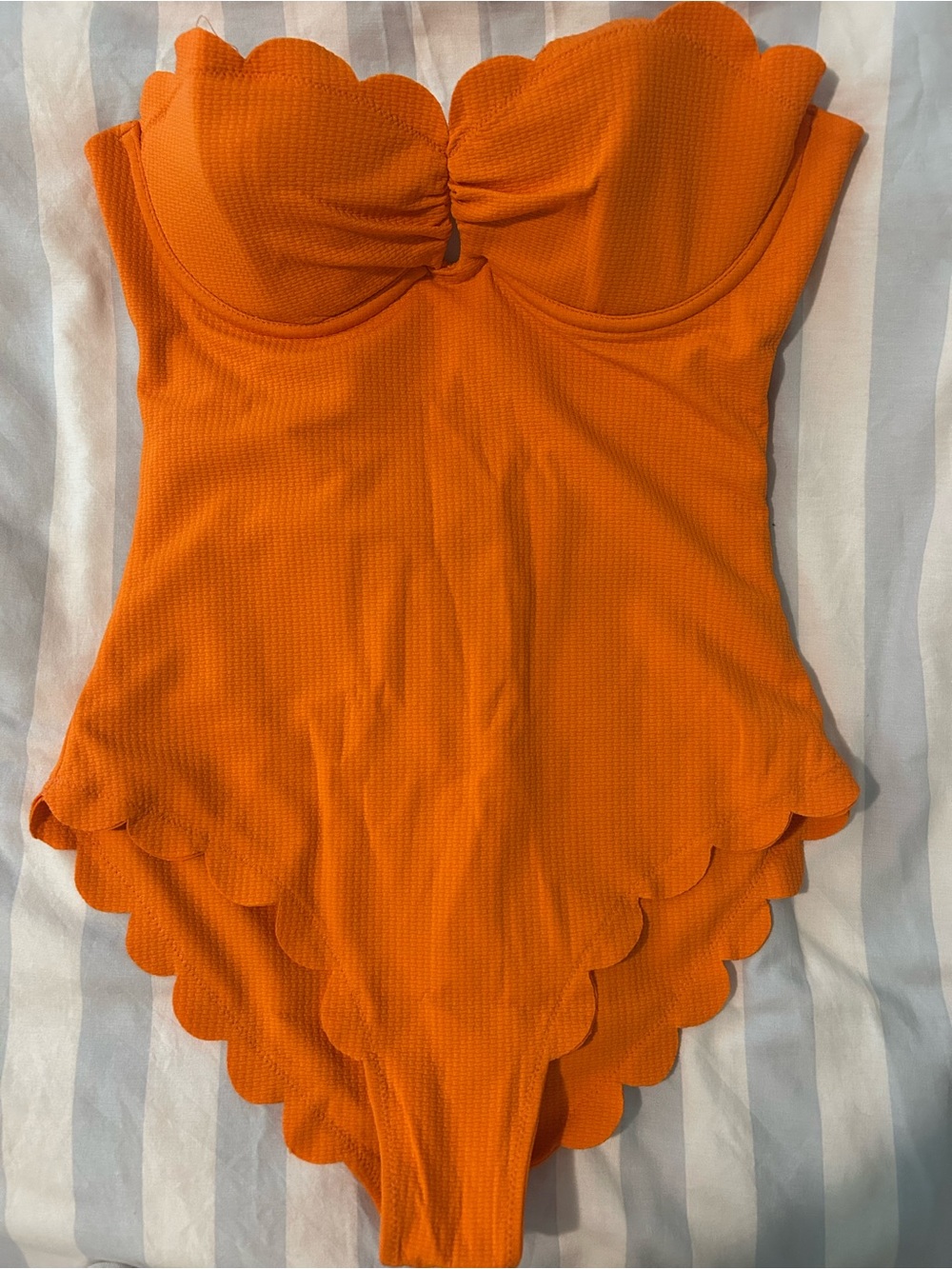 Marysia Swim “Aperol Lisbon Maillot” Orange Scalloped One Piece
